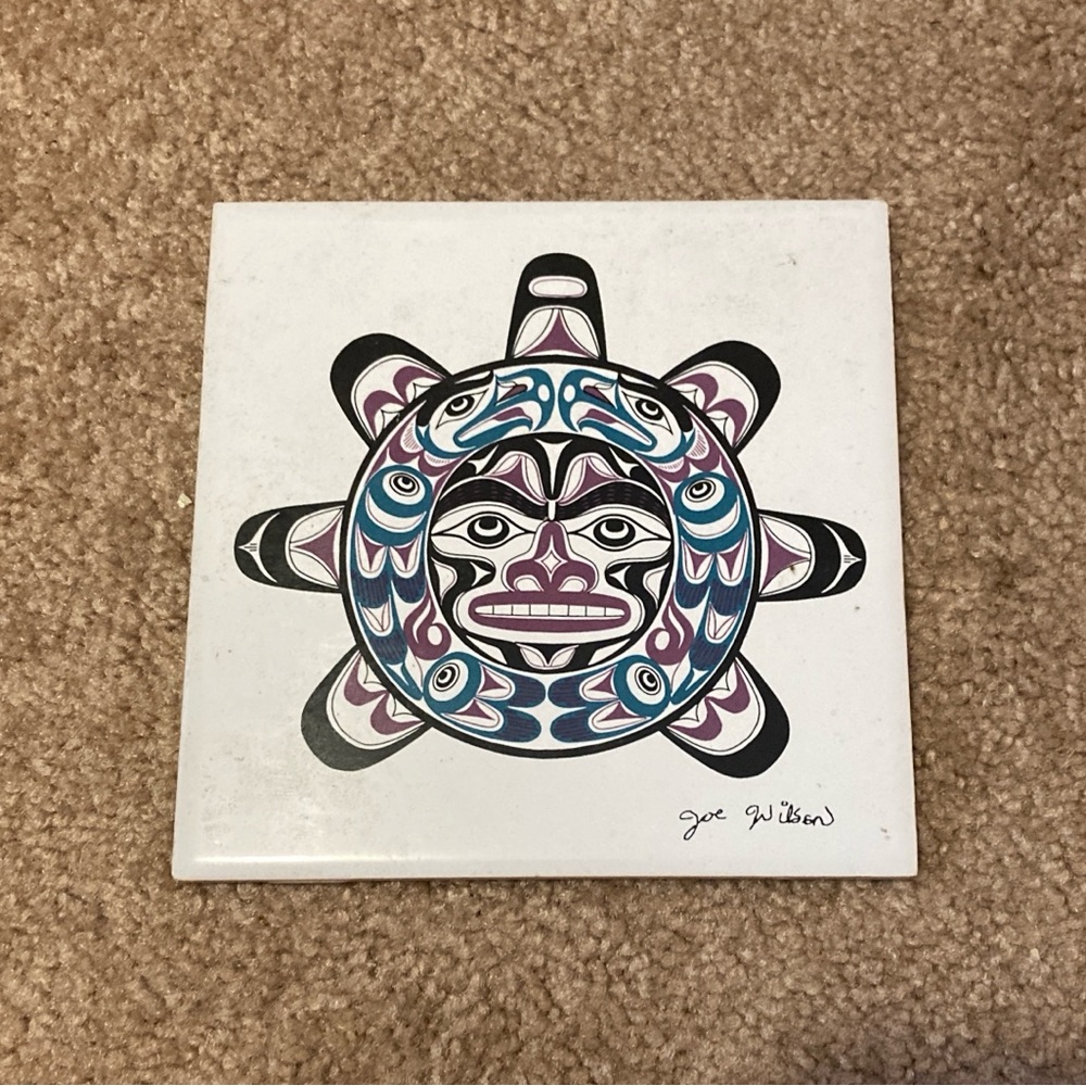 Tribal Art Ceramic Tile - Multicolor